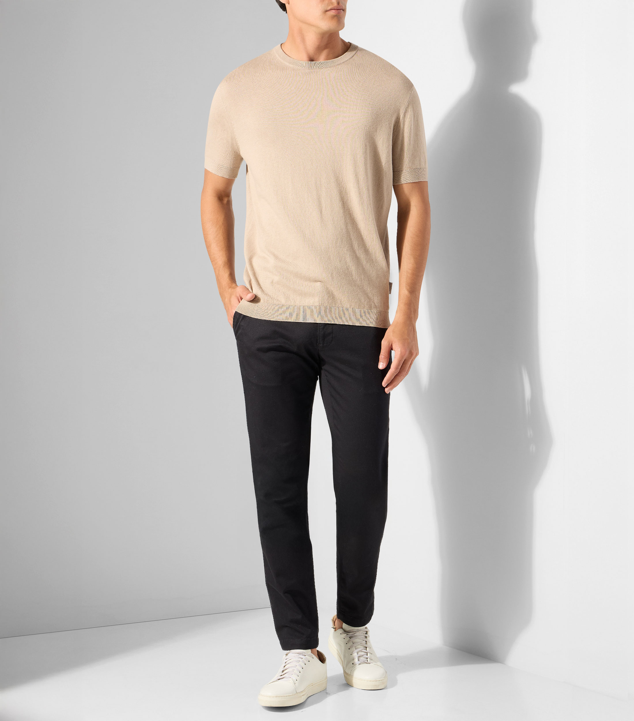Playera cuello redondo manga corta lisa Hombre